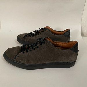 Frye Mens Walker Low-lace Sneaker Shoes, Suede, Slate, US 10